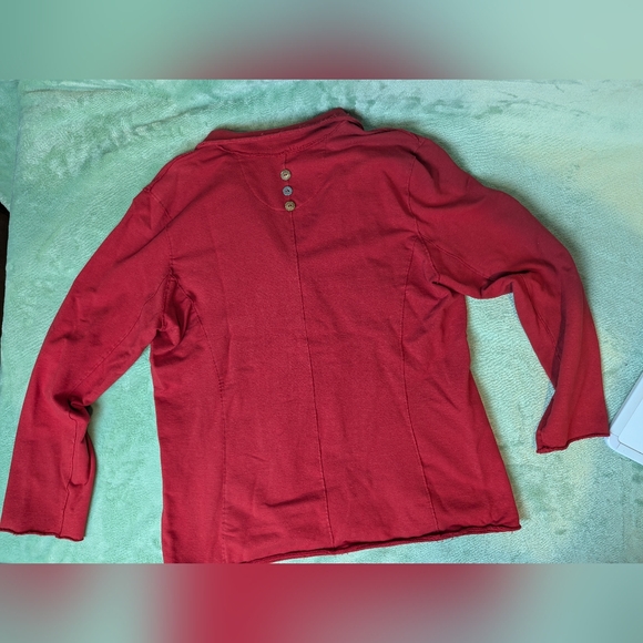 White Lotus Lifestyle Red Cotton Shirt Jacket Women's Large - Picture 3 of 3